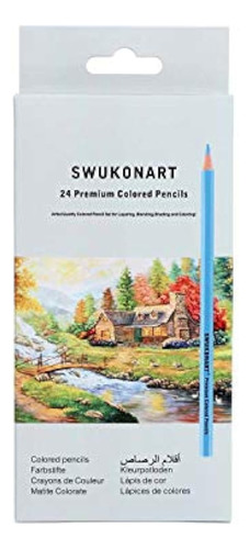 Swukonart Lápices De Colores Set 24-48 Colores Premium Soft 