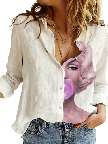 Camisa Dama Rocco Asb-003 Marilyn Ballon  Plus S. - S Al 5xl