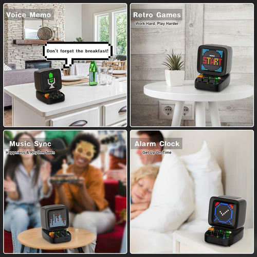 Divoom Ditoopro Altavoz Retro Pixel Art Con Luces Rgb, Altav