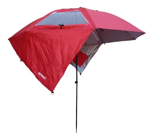 Sombrilla Playa Rompe Vientos Spinit Ventana Abside 2.20 Mts Color Roja
