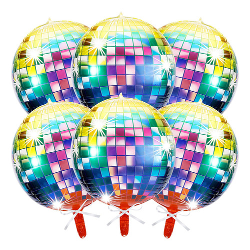 Globo Bola Discoteca Multicolor 6 4d 22  Espejo Metalico Año