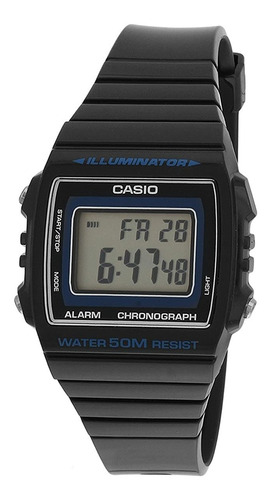 Reloj Casio  W-215h-8a Unisex Negro Deportivo Retro