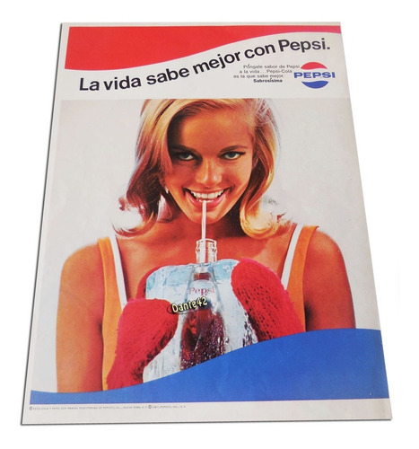 Dante42 Publicidad Antigua Retro Gaseosa Pepsi Cola 1967