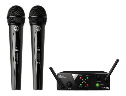 Micrófonos AKG WMS40 Mini Dual Vocal Set Dinámico Cardioide color negro