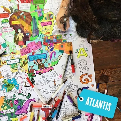 Atlantis Mapa Gigante Para Colorear - Giro Didáctico