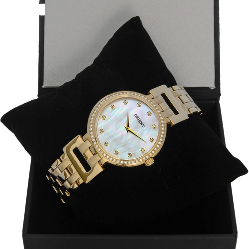 Relógio Orient Feminino Fgss0184 B1kx Dourado Madre Perola Cor do fundo Madrepérola