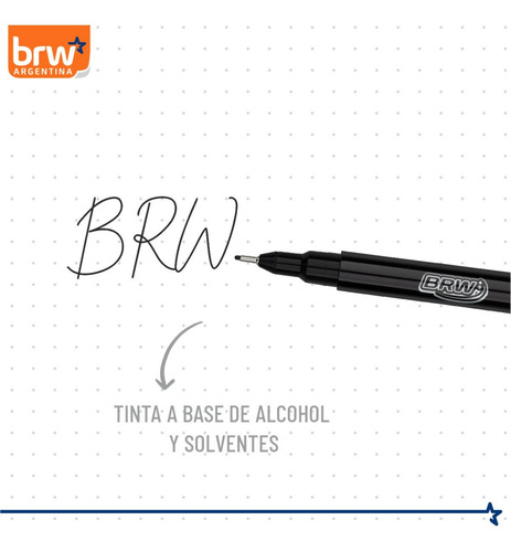 Estilógrafo Técnico Graduado Brw 0.05 A 0.8mm X8 Microfibra Negro