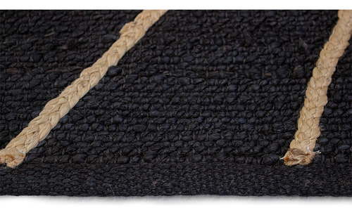 Tapete Decorativo Yute Dib Hessian 190x280 Cm Modelo Black Ancho 190 Cm Color Negro Largo 280 Cm
