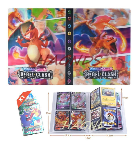 Album Pokemon Para 240 Cartas 3d Mewtwo Pikachu Charizard