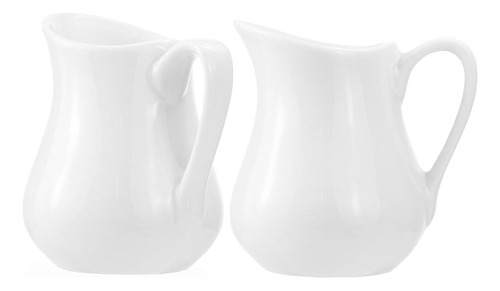 Cermica Blanca 2pcs Sizikato, Cremera Con Asa, 2 Oz