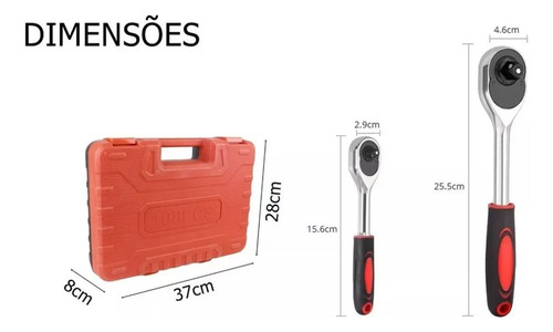 Kit Ferramentas Com Soquetes Sextavados 108pçs Profissional