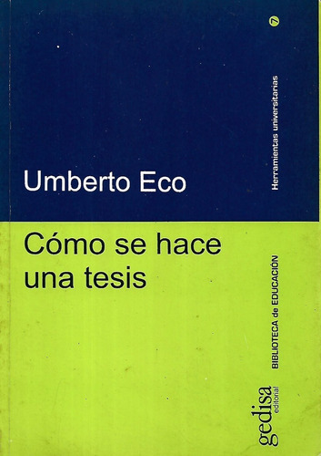 Como Se Hace Una Tesis Umberto Eco