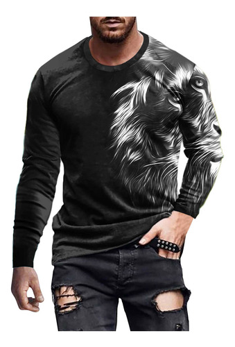 Jersey H Para Hombre, Estilo Casual, Manga Larga, Cuello Red