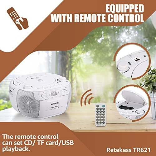 Pack Retekess Tr621: Combo Cd, Cassette Y Radio Porttil