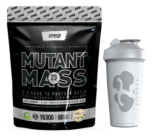 Mutant Mass 1,5 Kg + Vaso Star Nutrition Ganador De Peso