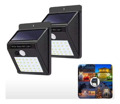 Luminária Solar 30 Leds Sensor De Movimento Prova D'agua