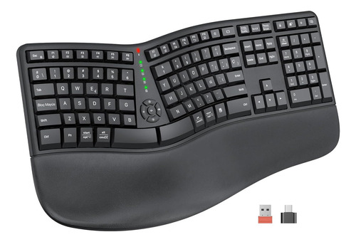 Teclado Ergonómico Recargable Inalámbrica Usb Con Ñ