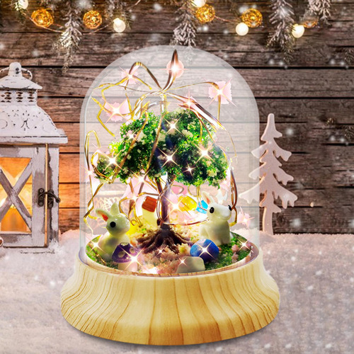 Diy Night Light Materials Bunny Lamp Ornament Iluminación