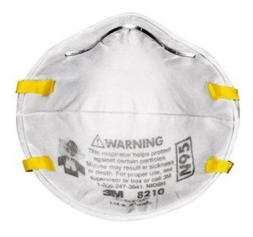 Respirador Mascarilla 3m 8210 Para Particulos N95 X10 Unid