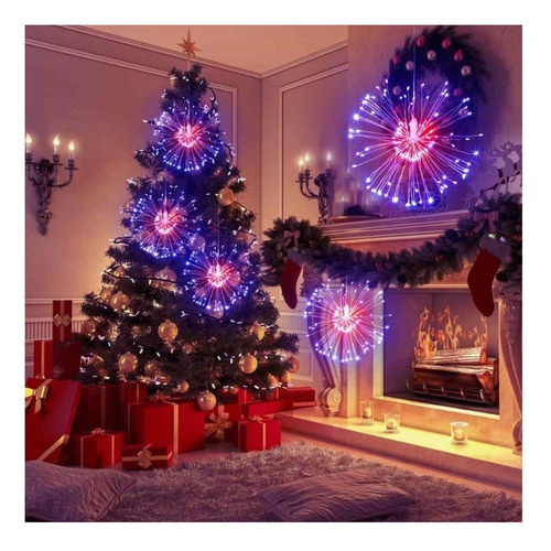Imagen 2 de 5 de Fuegos Artificiales Luciérnagas Luces Led Navidad Decoración