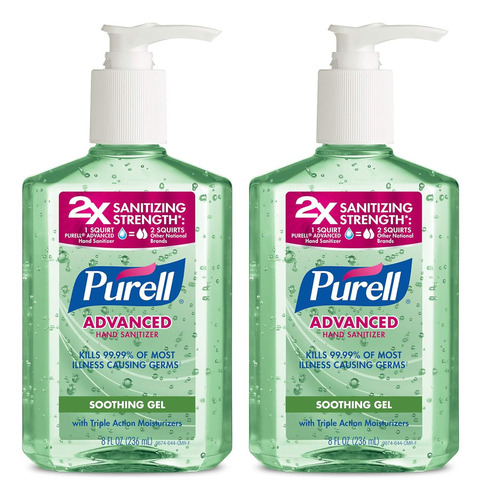 Purell Advanced 9674-06-ec2pk - Gel Calmante Desinfectante Fragancia Fresco