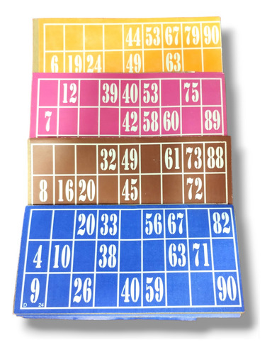 Cartones De Bingo Gruesos X48, Colores Surtidos Loteria