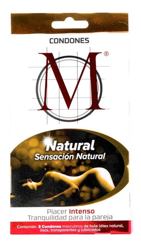 Preservativos Condones M Natural 3 Pzas Genomma Lab