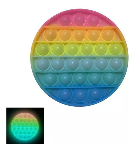 Pop It Fidget Toy Pop Bubble Círculo Rainbow Fluorescente
