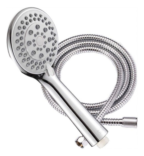 Kit De Ducha Teléfono Manguera Soporte Cromado Color Plateado/gris