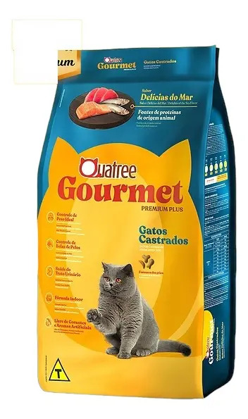 Ração Quatree Gourmet Delícias do Mar gatos castrados 3kg