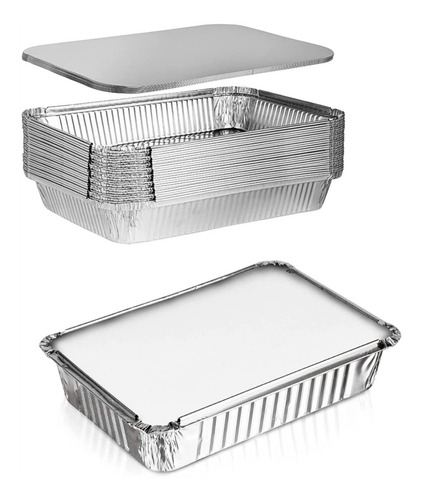 Bandeja Aluminio C/tapa De Carton P/horno 1500 Ml - 200 Unid