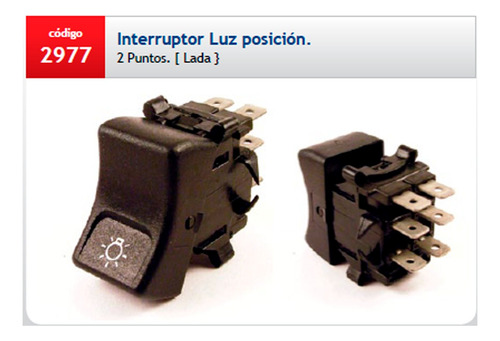 Llave Tecla Luz Posicion 2 Puntos Lada 6 Terminales