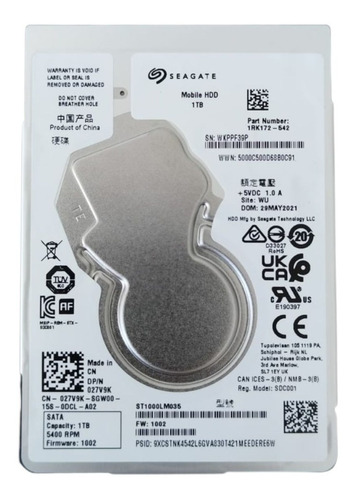 Disco Duro Interno Seagate Video 2.5 Hdd St1000vt001 1tb