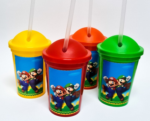 Vasos Plásticos Souvenirs - Mario Bross (10 Unid)