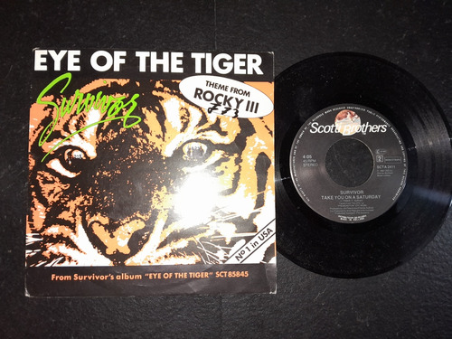 Vinilo Simple Holandes  Eye Of The Tiger . Survivor. Rocky. 