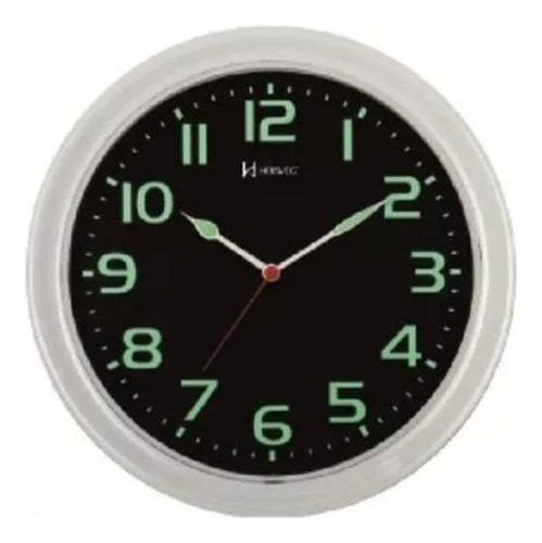 Relógio Parede Cozinha Sala 28cm Redondo Preto Menta Herweg 