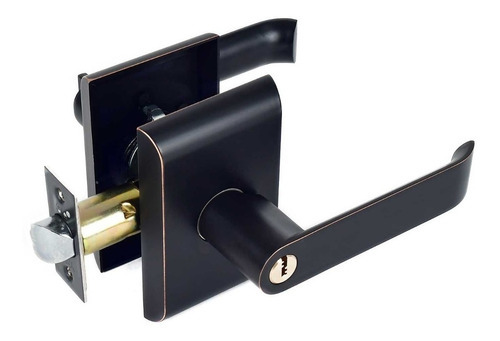 Cerradura De Manija Premium Yale Mx89556 Para Recámara Color Negro/ Filos en cobre