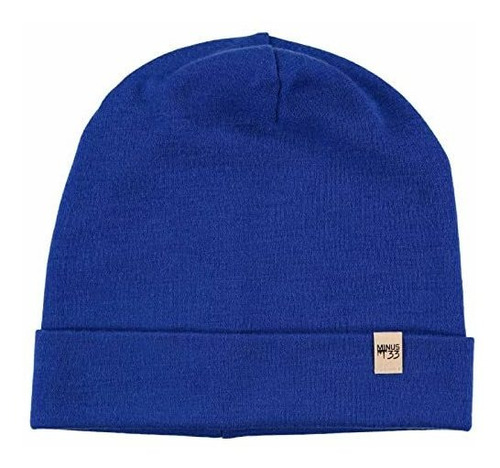 Gorro De Punho Minus33 Ridge, 100% Lã Merino, Azul Royal, Qu