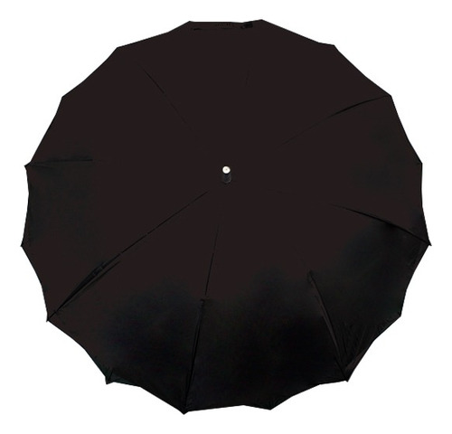 Paraguas Semiautomático Tipo Bastón Doble Tela Resistente Color Negro