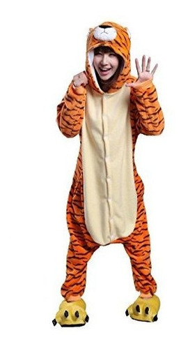 Adulto Unisex Tigre Pijama Disfraz De Halloween Cosplay...