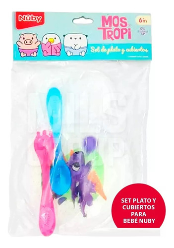 Set Plato Y Cubiertos Para Bebé Nuby
