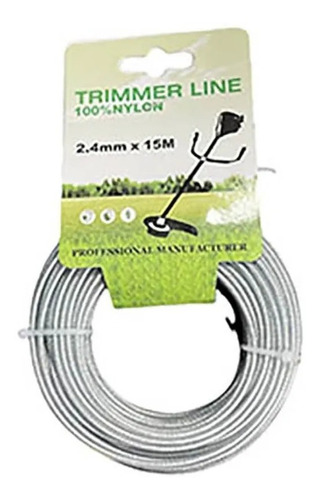 Nylon Hilo  2.4mm X15 M Acerado Para Desmalezadora