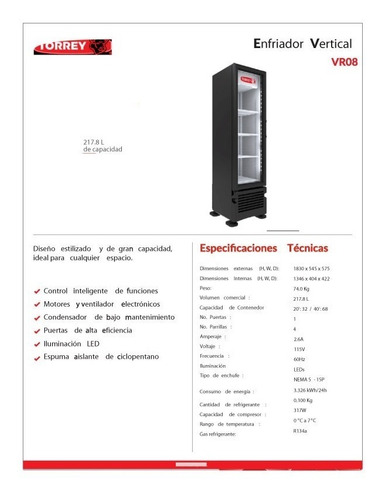 Refrigerador Vertical Torrey Vr 08 + Regalo