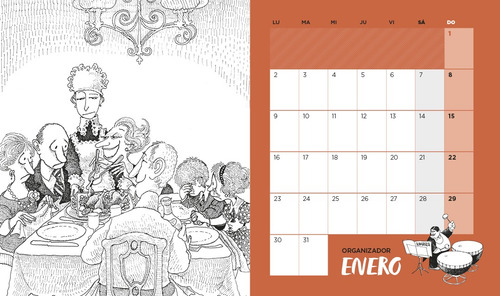 Imagen 6 de 8 de Agenda Quino 2023 Encuadernada Naranja