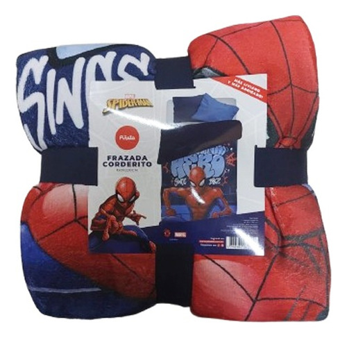 Frazada Con Corderito 1 1/2 Spiderman Hombre Araña