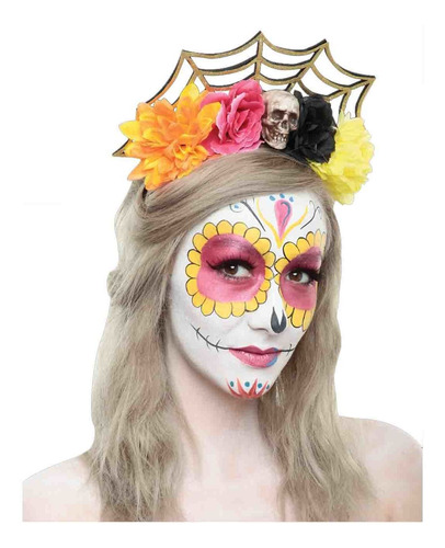 Diadema De Catrina Telaraña Flores Halloween Ghoulish | MercadoLibre
