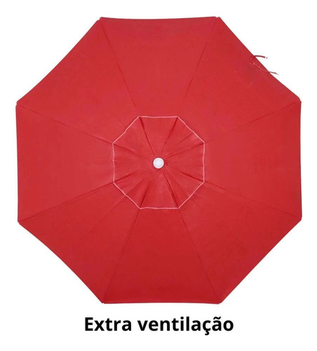Guarda Sol Vermelho 2 M + 2 Cadeiras De Praia Em Aluminio