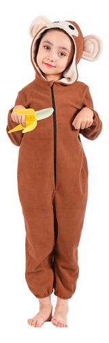 Kids Monkey Onesie Pijamas Disfraz De Mono Animal Para Nino