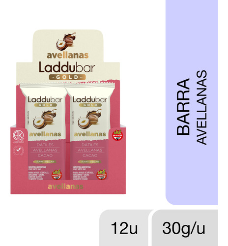 Barrita Laddubar Gold De Avellanas X 12u - Sin Gluten