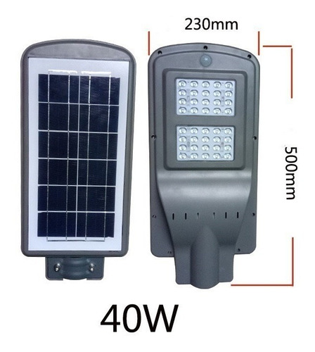 Refletor Luminária Pública Solar Led 40w Com Controle